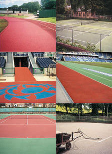 Sports Lining Services example photographs, Tennis Courts, Running Tracks, Murrayfield Stadium, Scotland